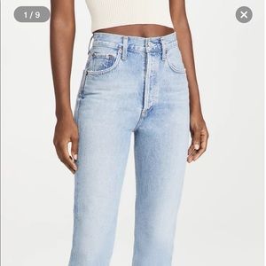 Agolde 90’s pinch waist denim in sandstone